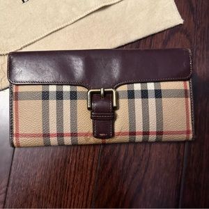 Burberry Haymarket flap wallet